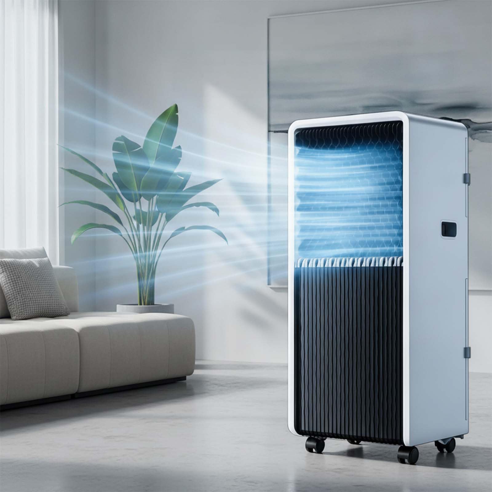 Aire Acondicionado Portátil con Mando a Distancia Climatizador 3 en 1 Frío, Ventilación y Deshumidificador, Modo Reposo, Temporizador 12H, con tubo de escape Kit de instalación, 12000BTU