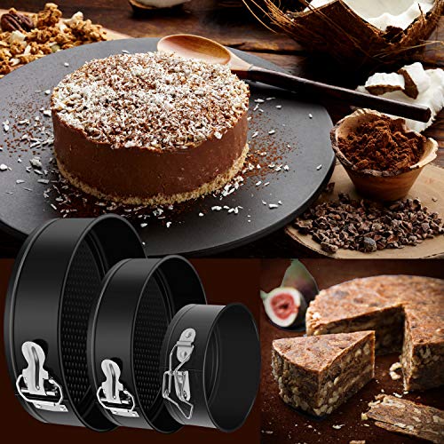 image for MASSUGAR Springform Cake Pan Set of 3 Non-stick Leakproof Round Cheese