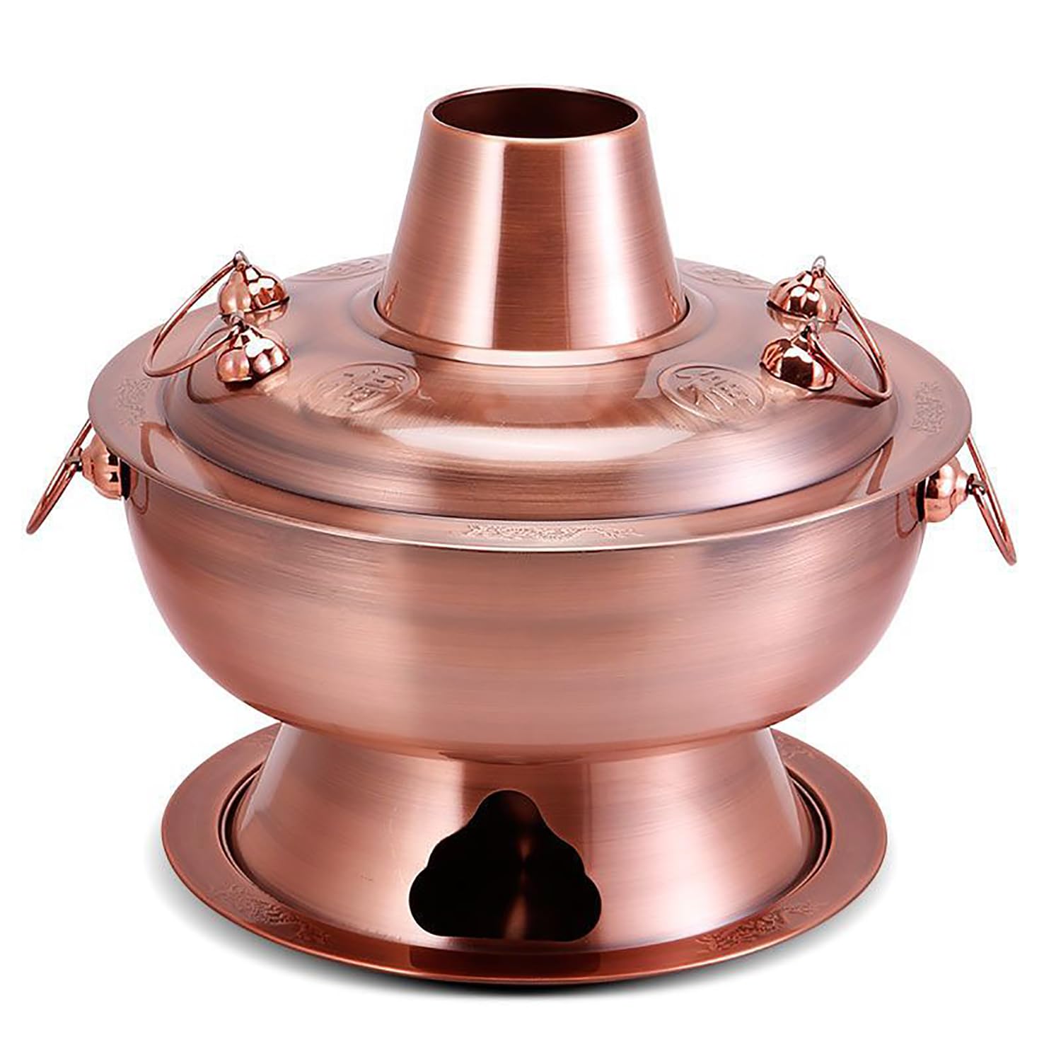 HTTGDGDH Stainless Steel Hot Pot - Traditional Beijing Copper Charcoal Heated Soup Pot, 24Cm Large Asian Cookware, For Hot Pot Lovers And Culinary Enthusiasts,size_name-28.0CM