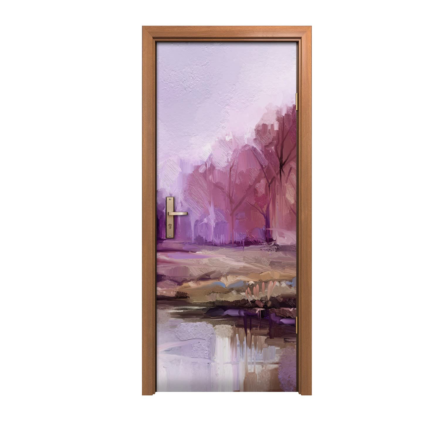 Autocollant de porte forêt 80x200cm crée une ambiance nature dans la chambre