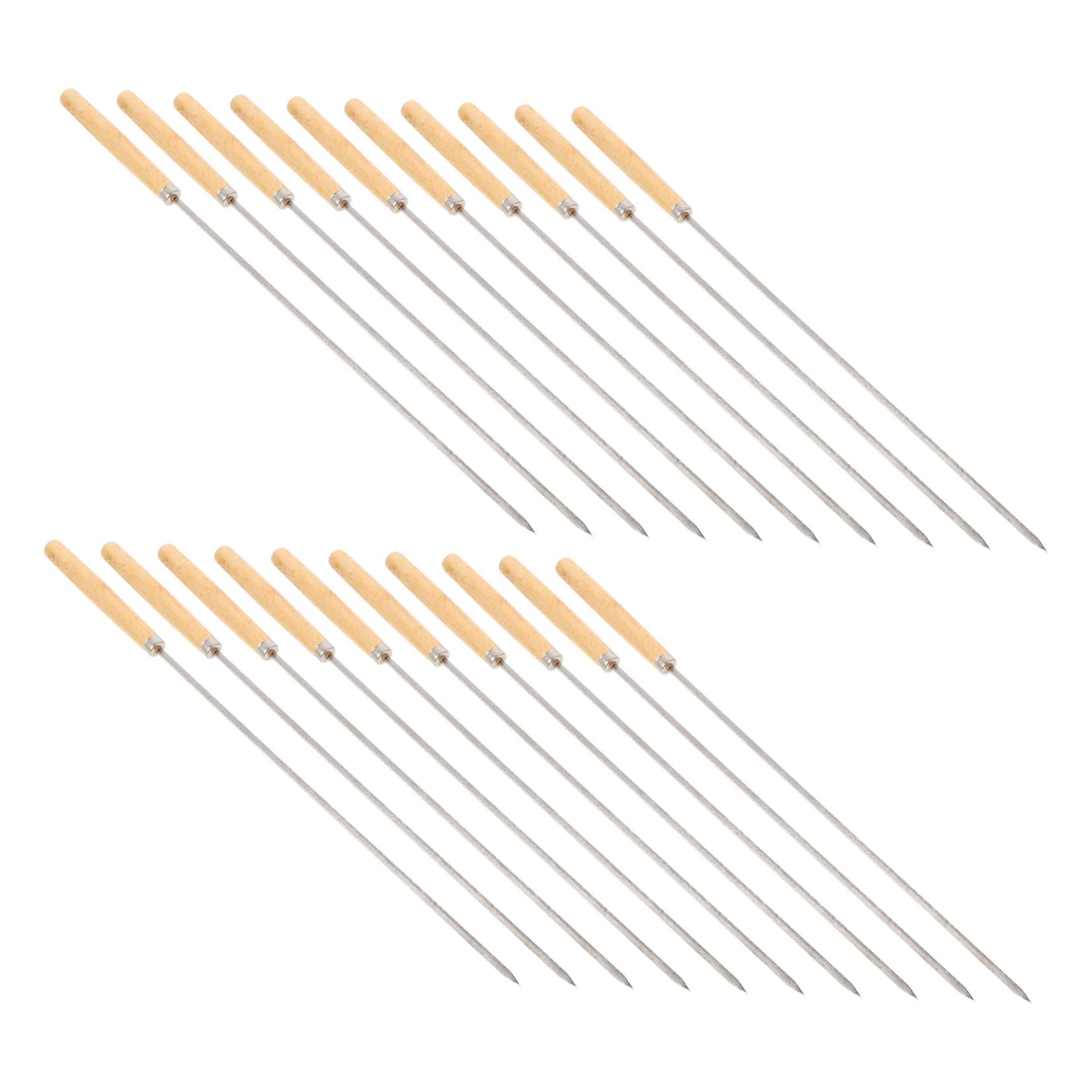 DECHOUS 20Pcs Stainless Steel Barbecue Skewers with Handles Durable Grilling Sticks for Bbq Party and Outdoor Cooking Convenient and Safe Bbq Accessories