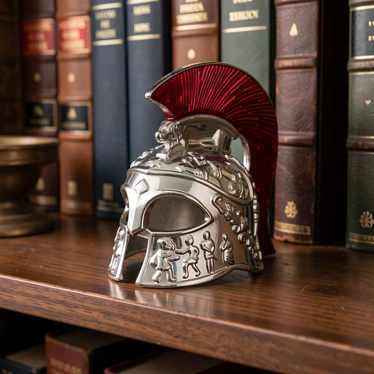 Miniature Metal Helmet Statue Decor for Desktop Bookshelf Display image 5
