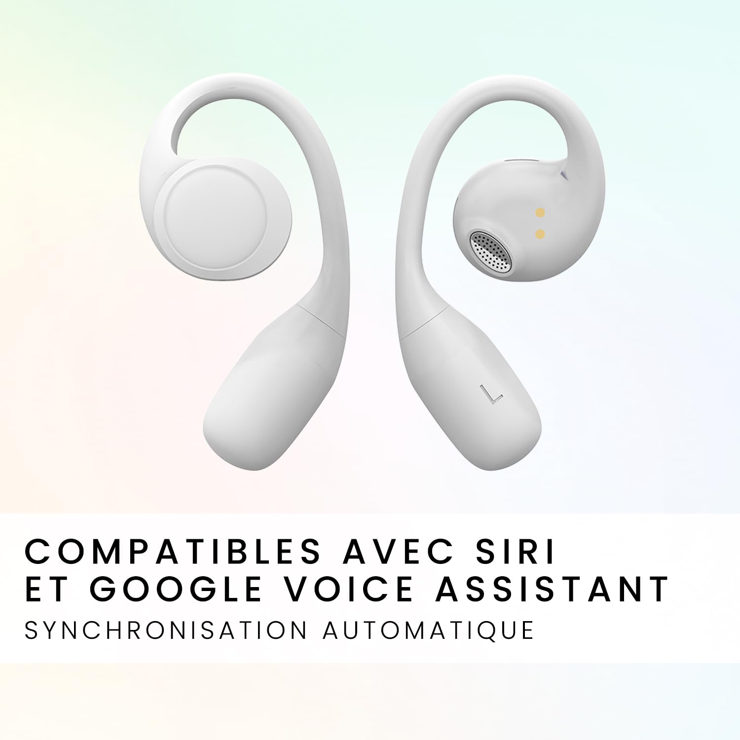 SPC Ether 2 Sense – Écouteurs sans Fil Bluetooth Open-Ear avec Annulation de Bruit Lors des appels, Batterie Longue durée (30h), Microphone, Double connectivité, IPX4 - Blanc
