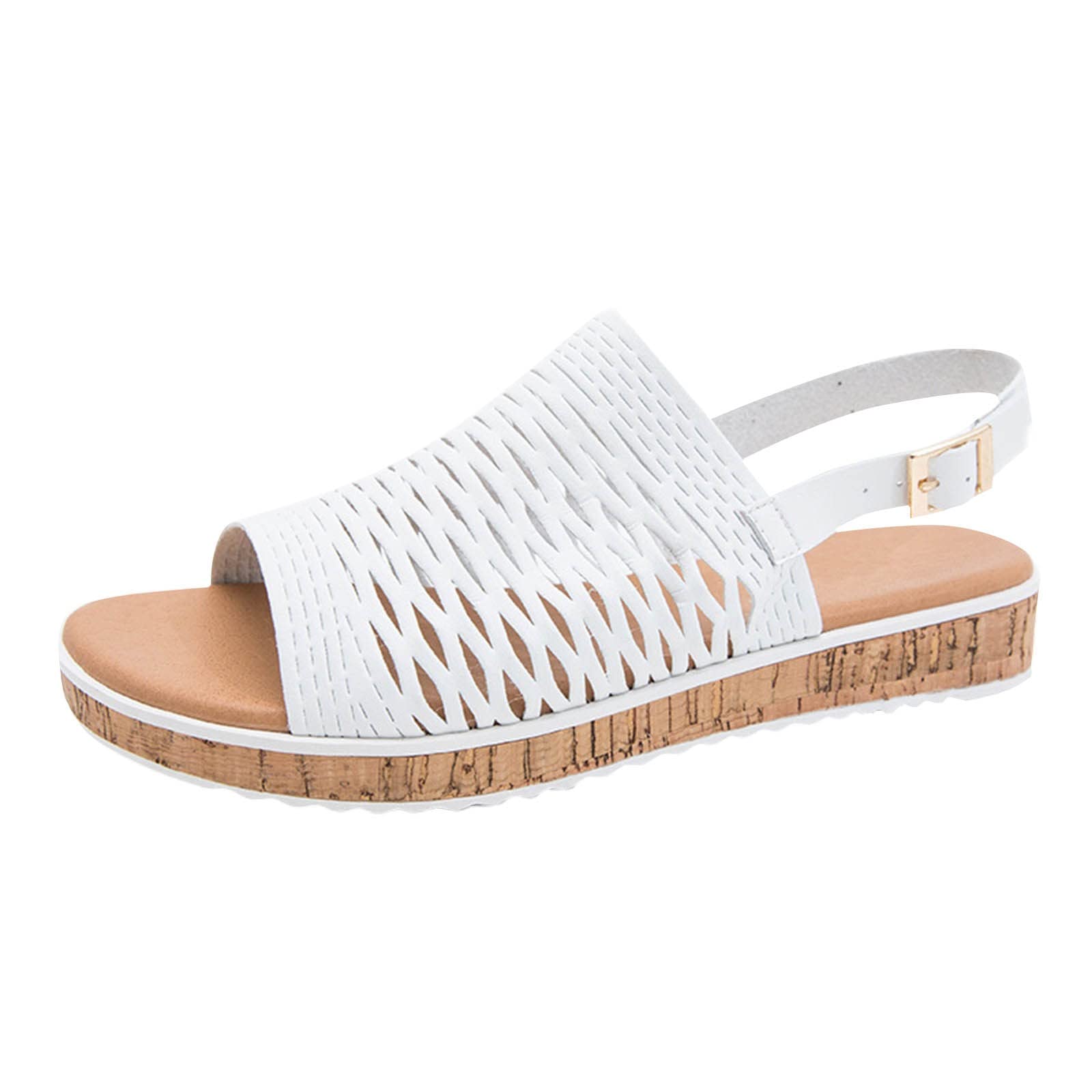 Sandales compensées blanches à strass pour sublimer chaque pas - 8