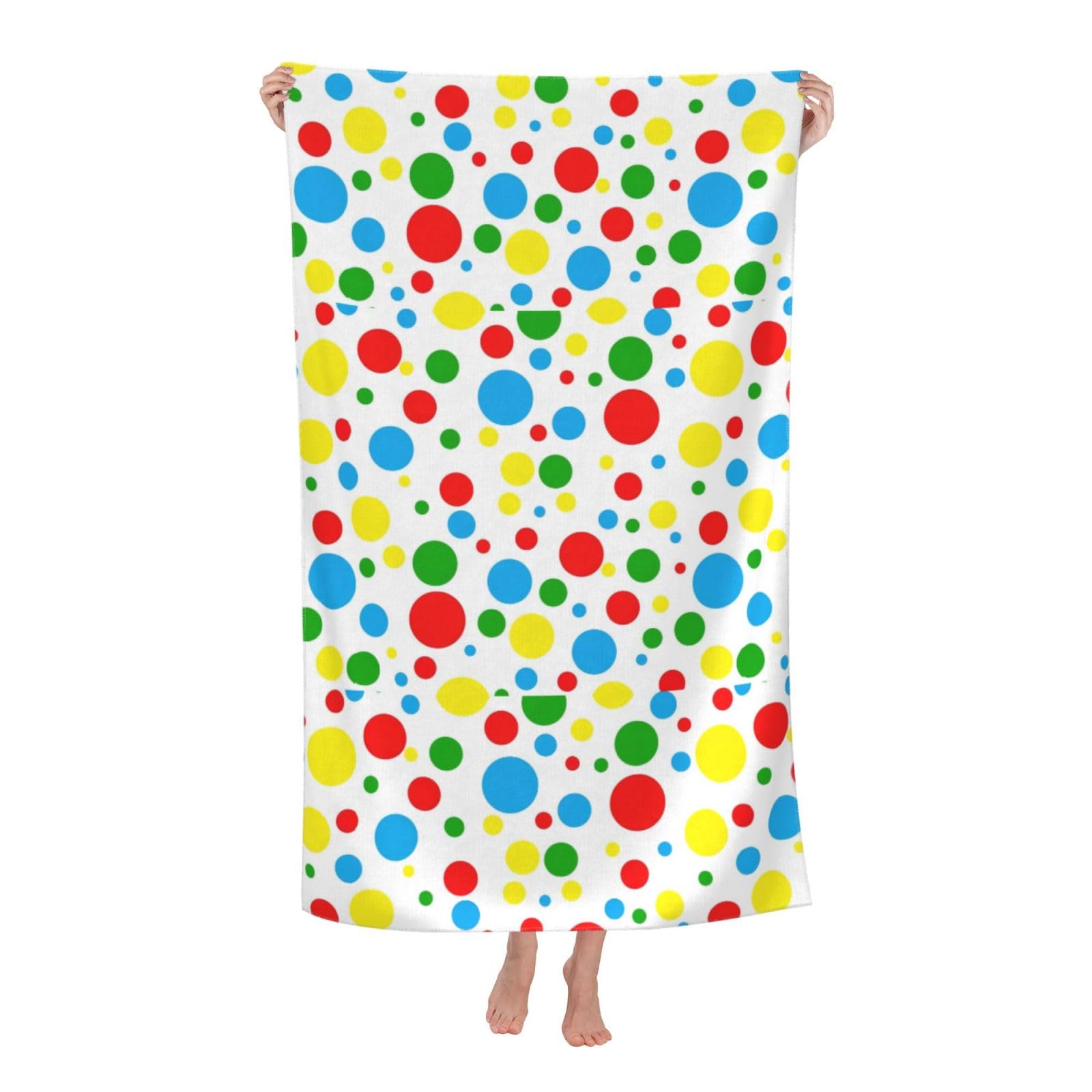 Cbaaghh Colorful Polka Dots Print Adult Beach Towels,Beach & Pool Towel,Beach Towels,Towels For Camping