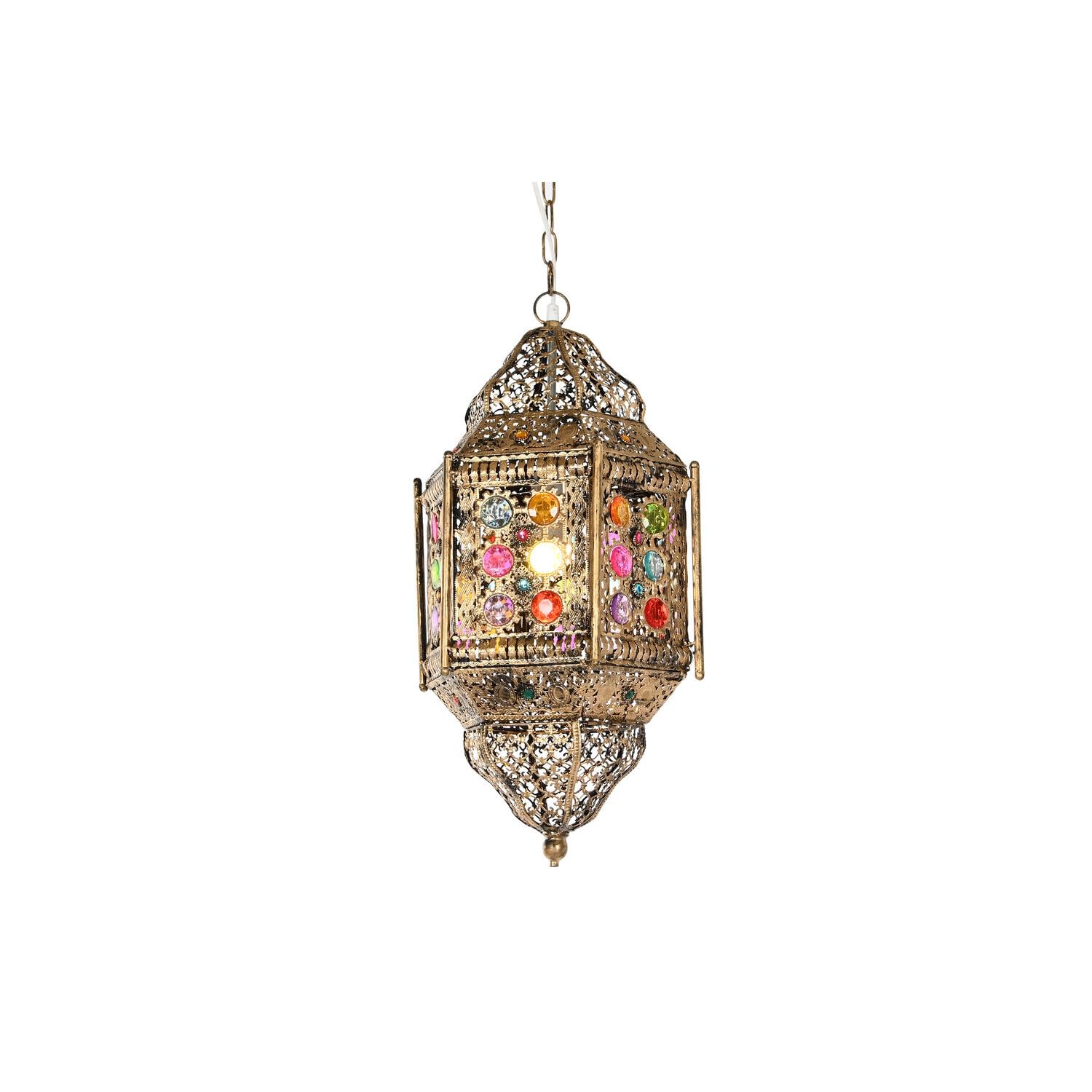 Suspension dorée luminaire plafonnier métal acrylique salon moderne