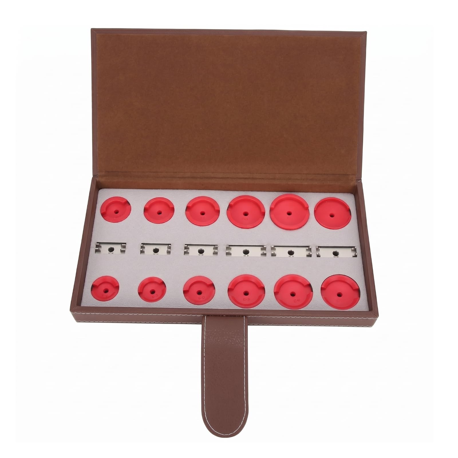 F Fityle Herramienta de Reparación de Relojes Kit Abridor de Caja Matrices Bloques Material Acero y Plástico Estuche Compacto para Fácil Acceso Adecuada