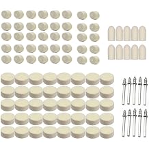 Yesallwas Wool Felt Polishing Disc Polishing Disc Drill Felt Polishing Attachment Set 100 Pieces Thick Polishing Heads Rotary Tool Accessories for Plastic Glass Metal Jewellery Rotary Tool Accessories