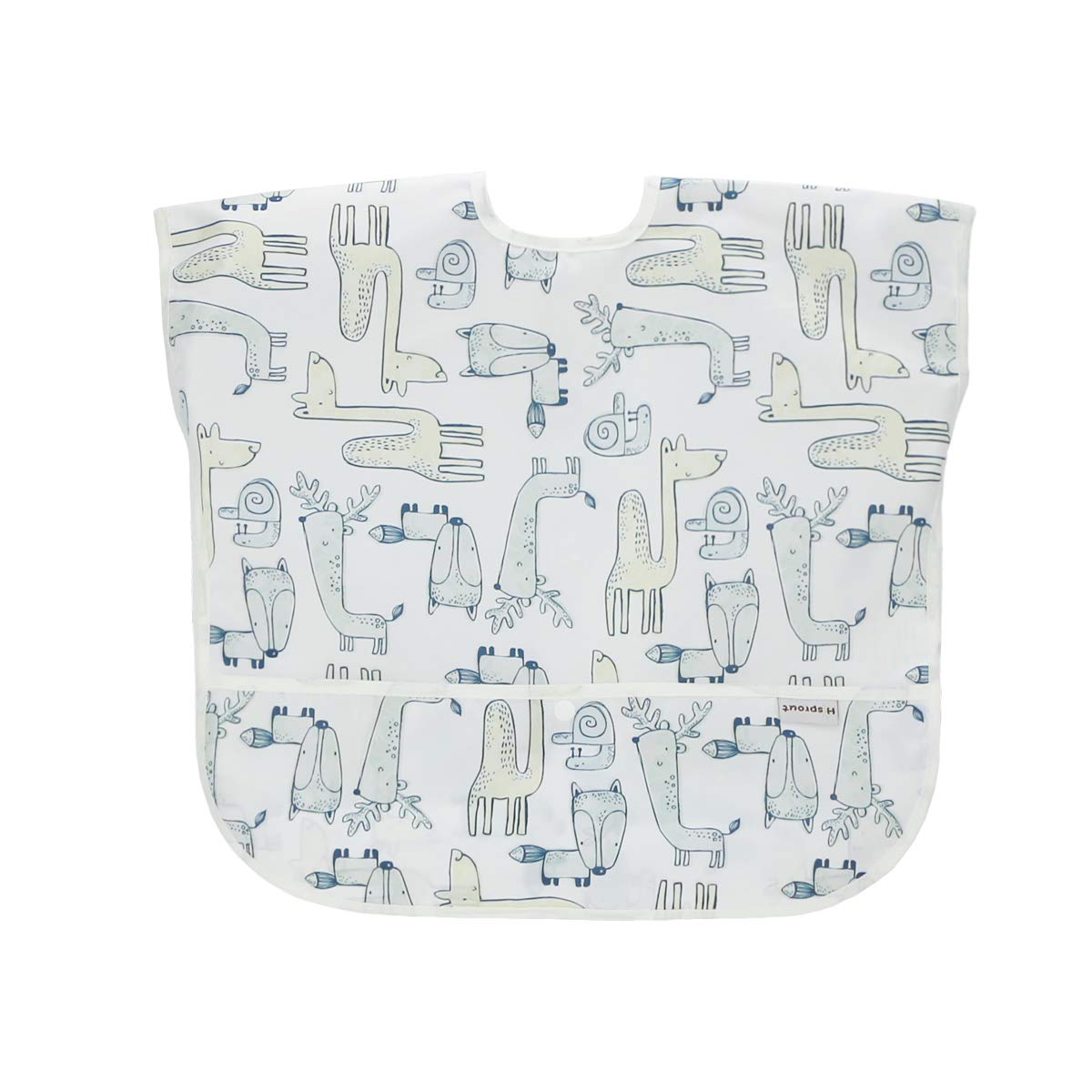 bavaglino impermeabile a maniche corte, unisex, in etilene vinil acetato, assorbente, per bambini da 1 a 3 anni
