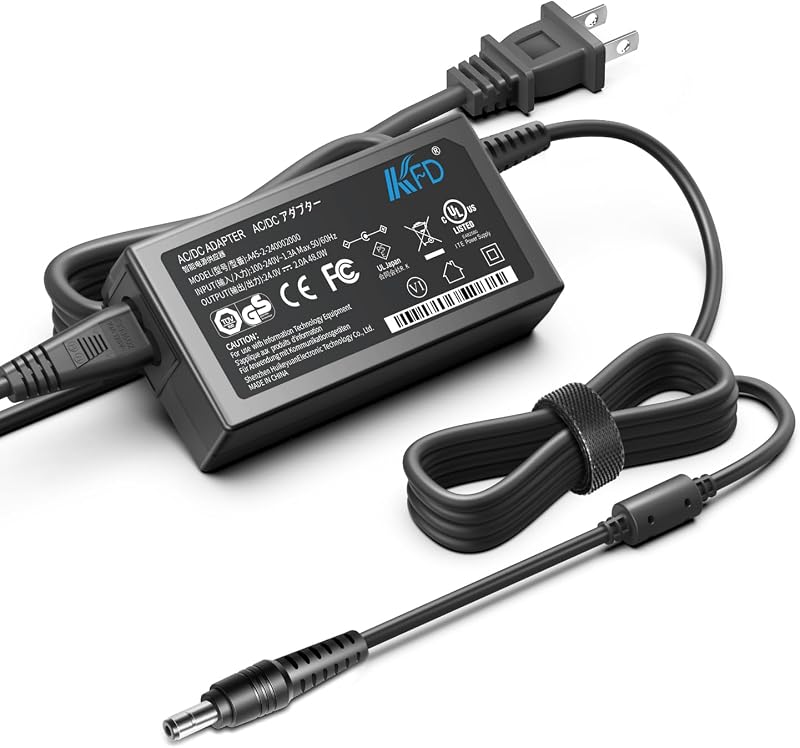 KFD 24V Adapter Charger for Brother ScanNCut 2 CM350H CM250 CM100DM CM550 CM900 CM650 Cutting Machine ImageCenter Document Scanner AD-2436PH1 SA142B-24U LD1484001 ADS-3000N ADS-2800W Power Supply Cord