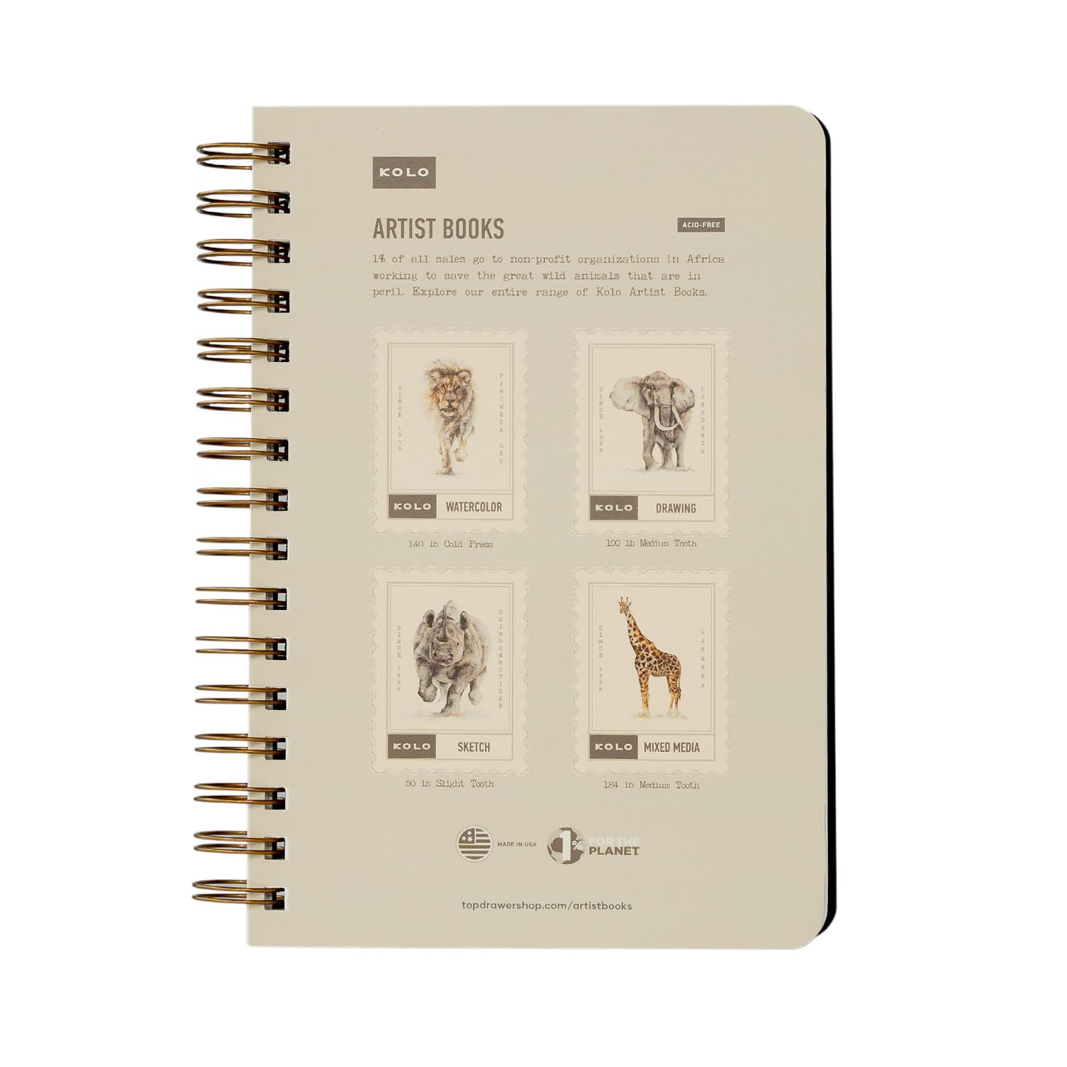 Kolo Carnet de croquis 14 x 21,6 cm, reliure spirale, 22,7 kg/74 g/m², idéal pour crayon, crayon de couleur et fusain, 100 feuilles