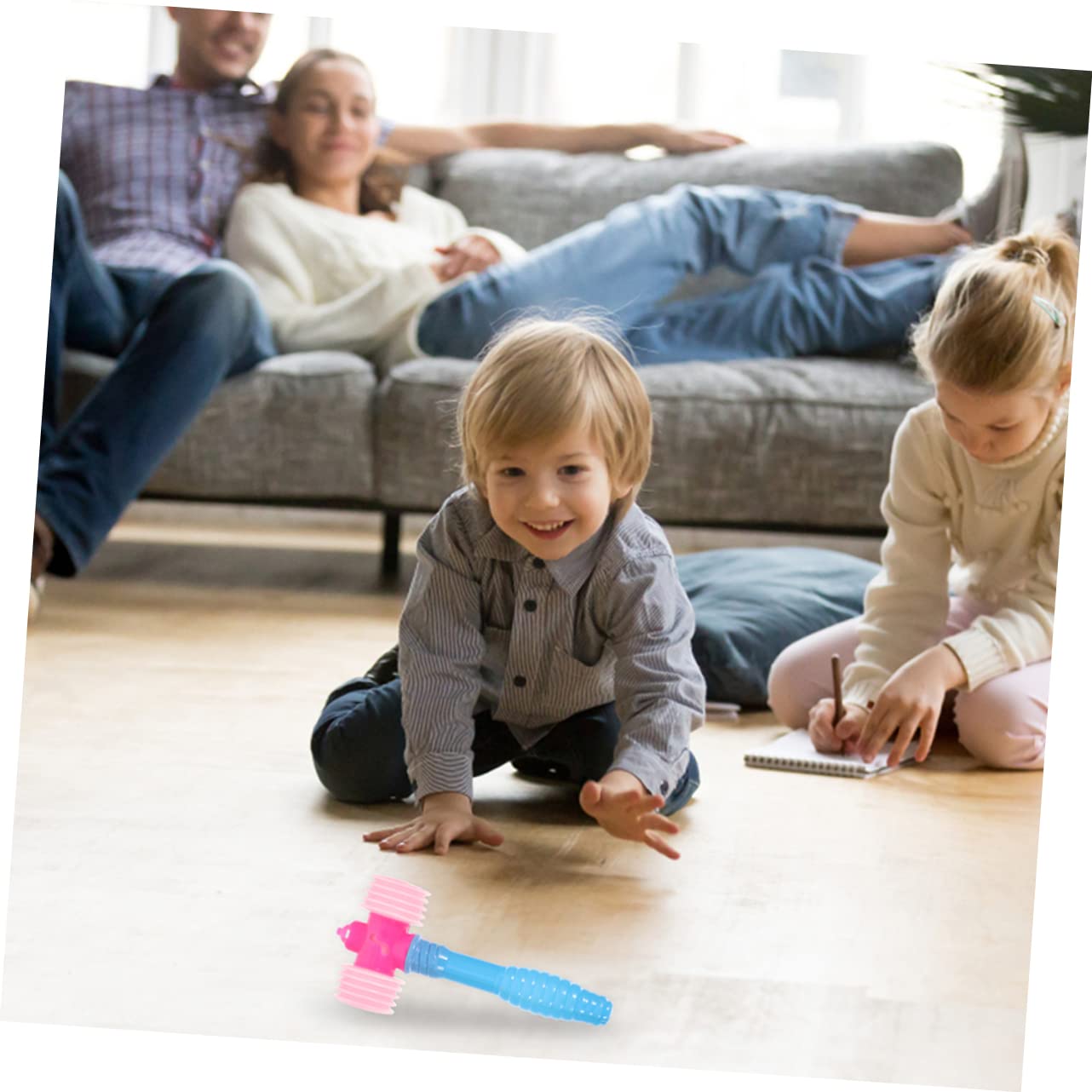 Toddmomy 24pcs Pounding Hammer Squeaky Sound Mallet for Fun Interactive Play Beating for Parties and Parent Activities Present