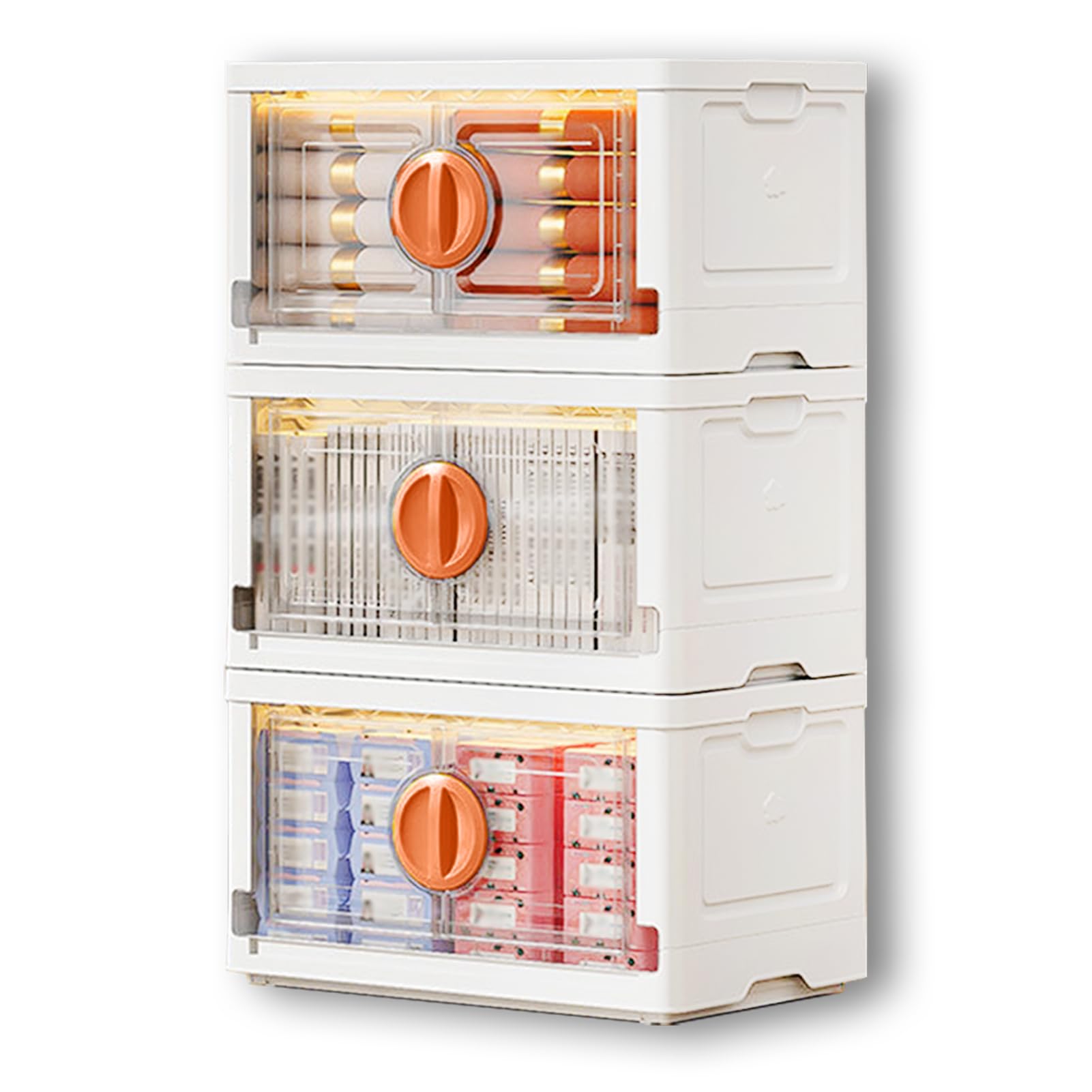 Cajas de almacenamiento apilables, cajas de almacenamiento de plástico con ruedas y asas, caja de almacenamiento plegable con hebilla de bloqueo para dormitorio, sala de estar, oficina, cocina y camp