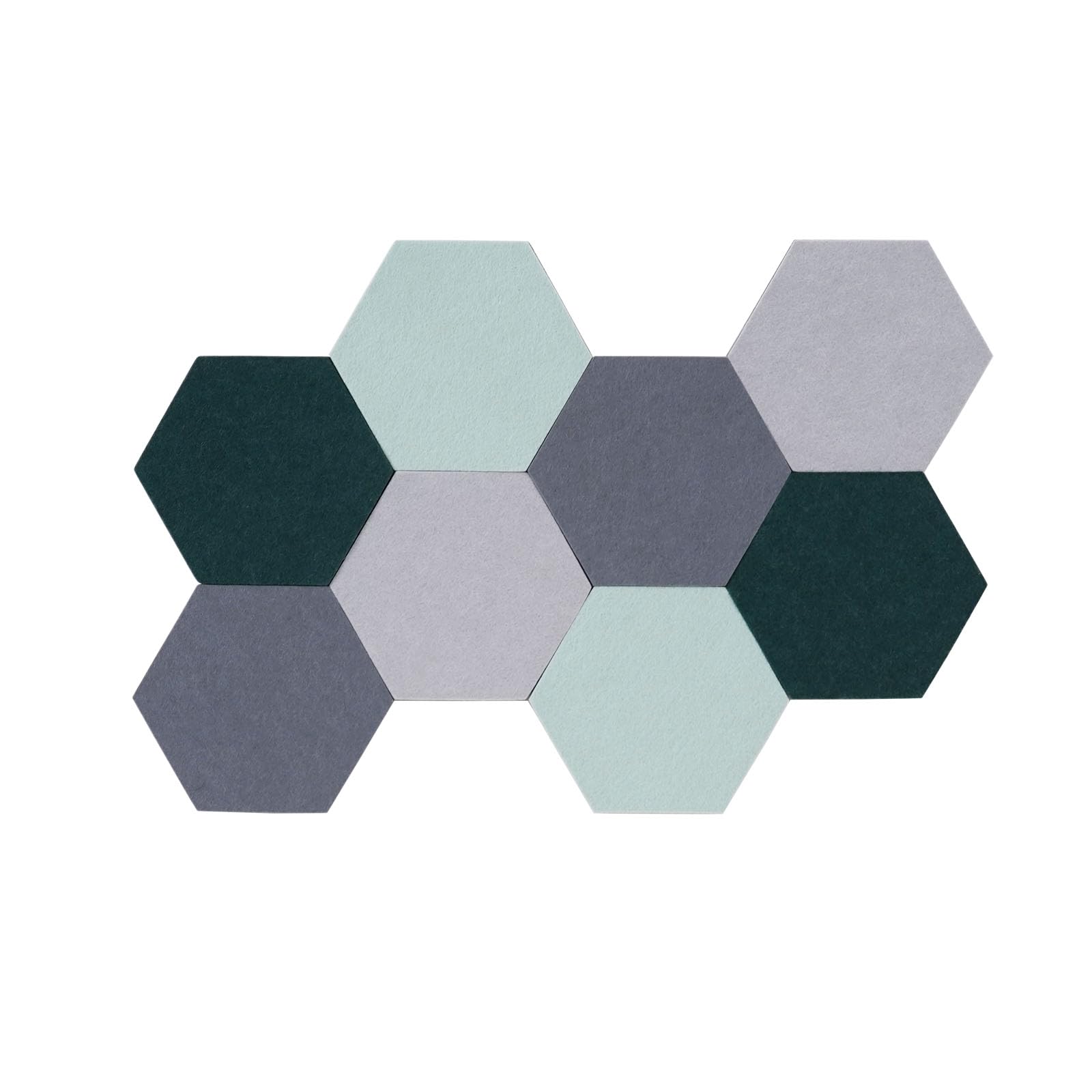 Afumazi 8Pcs Hexagon Felt Cork Board Tiles Self Adhesive Bulletin Board, Pin Board for Wall Decor Memos Photos Display (Set G)