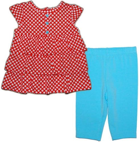 Amazon Co Jp カーターズ Carter S 女の子用レッド水玉模様3段フリルフレンチスリーブチュニック アクアブルーパンツ上下2点セットアップ 3months 3ヶ月用 60cm 赤ドット柄トップス 水色コーデパンツ 出産祝いギフト 並行輸入 服 ファッション小物