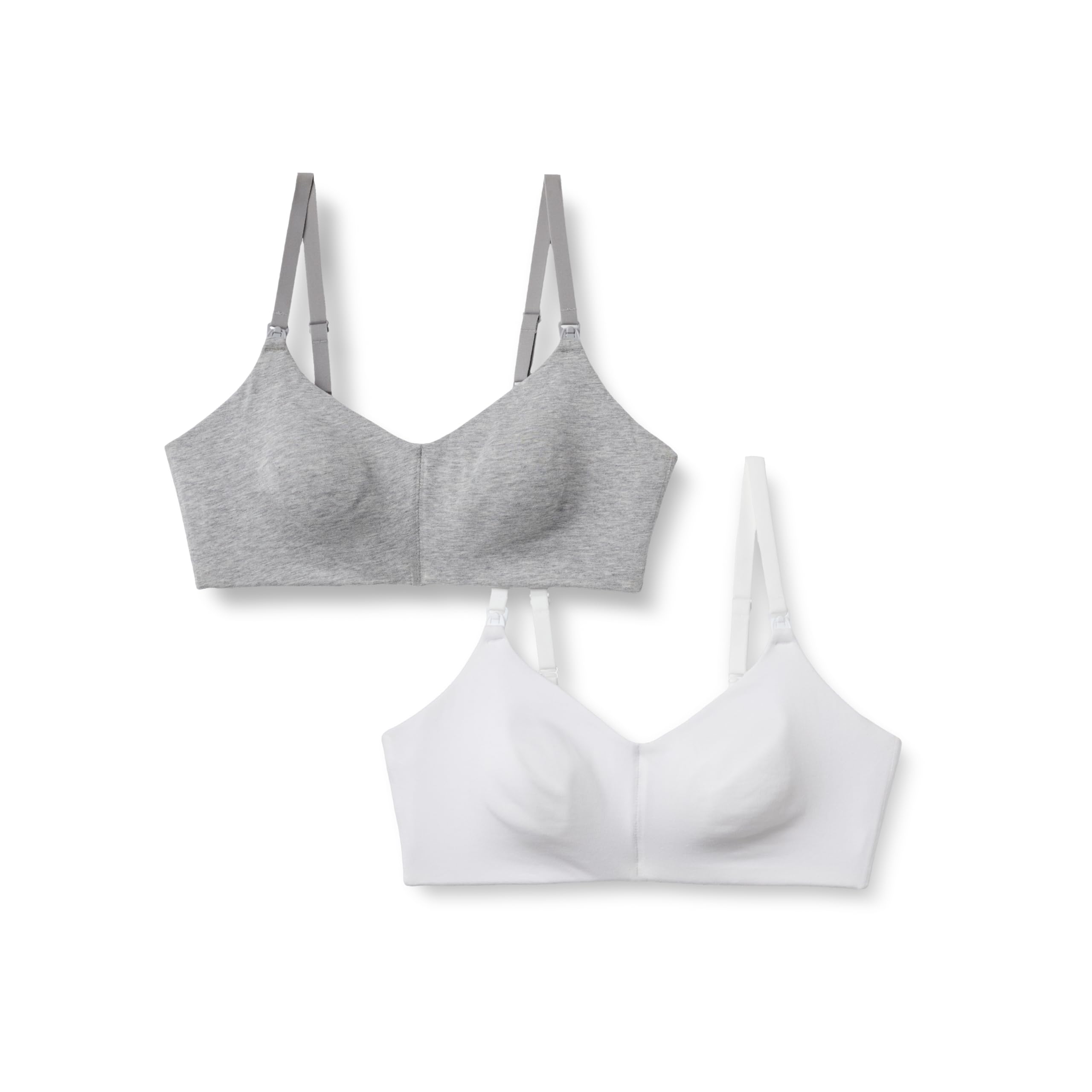 Amazon Essentials Reggiseni Premaman in Jersey Misto Cotone con Apertura a Clip Supporto per l'Allattamento Donna, Confezione da 2