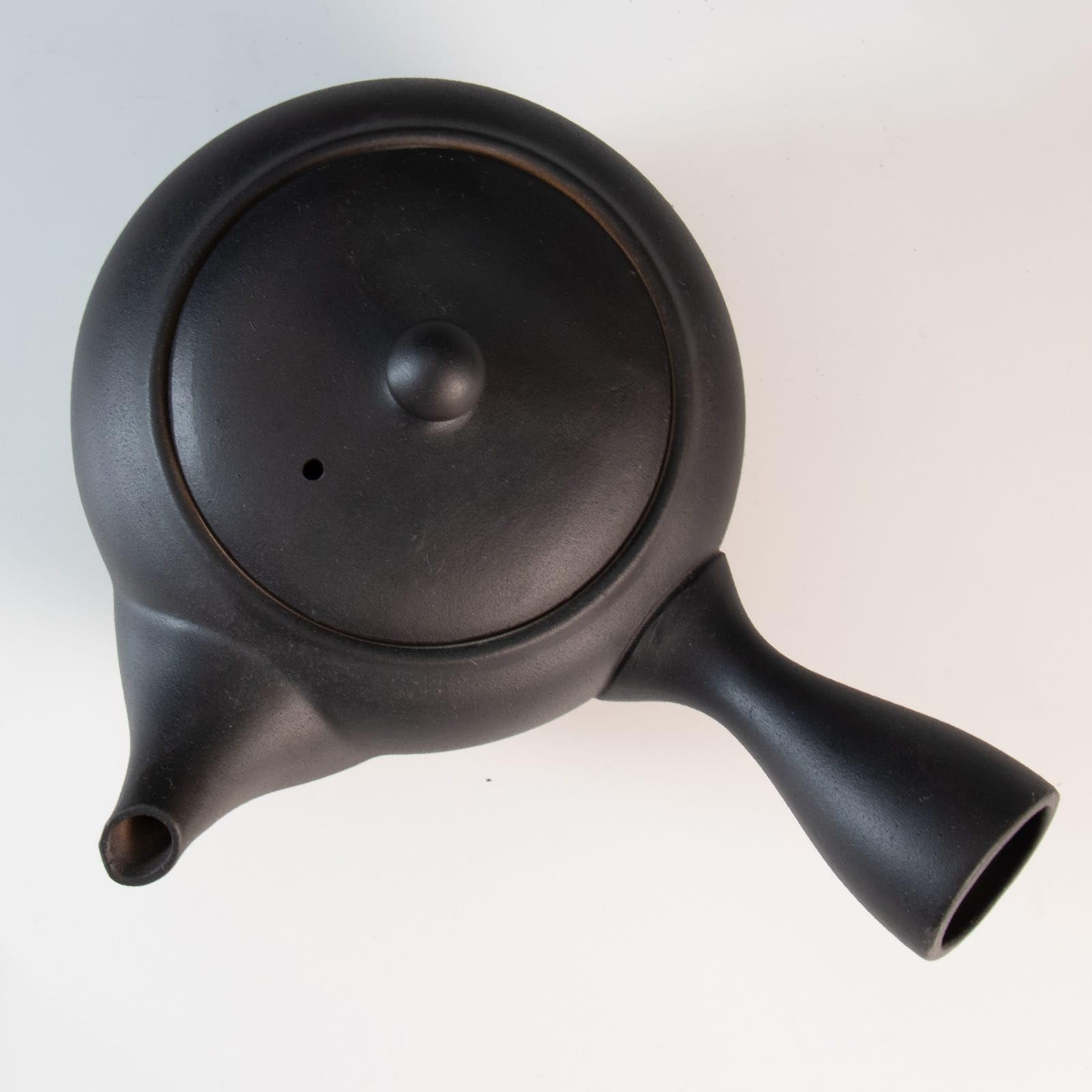 Asayu Japan Teiera Tradizionale Kyusu - 430 ml (14,5 fl.oz), Nero/Marrone, Made in Japan (Tokoname Yaki) - Per Tè Verde e Cerimonia del Tè