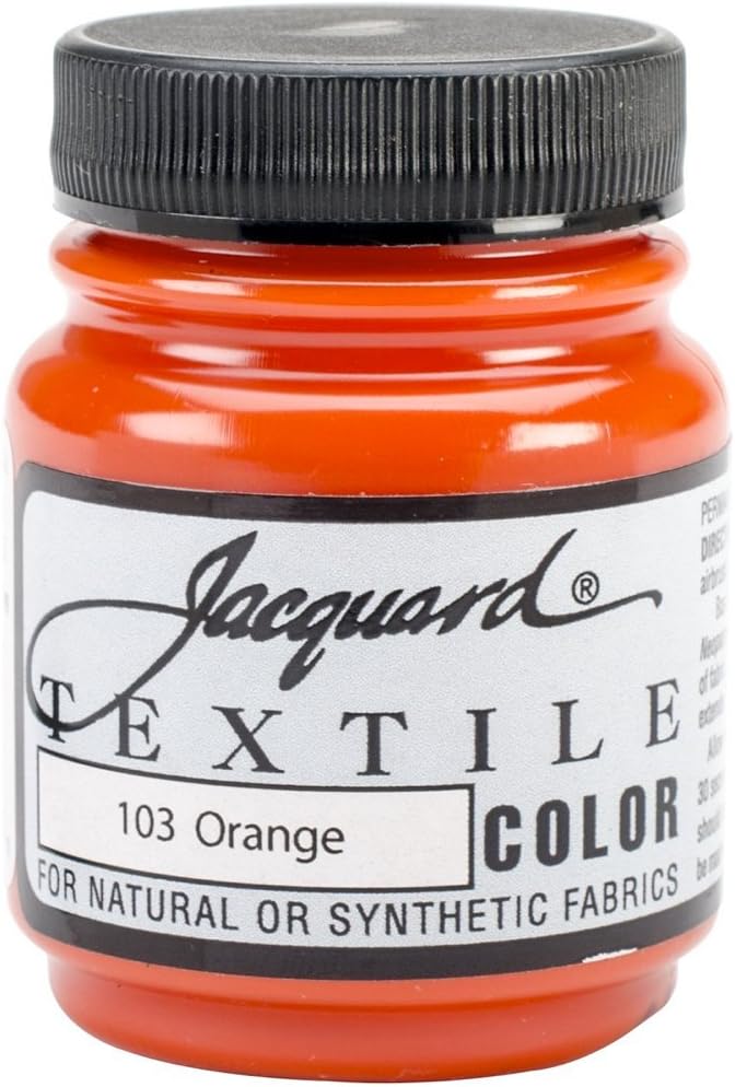 Textile Paint 2.25 Oz Orange Paint for Clothes, Furniture Upholstery, Shoes or Tote Bags