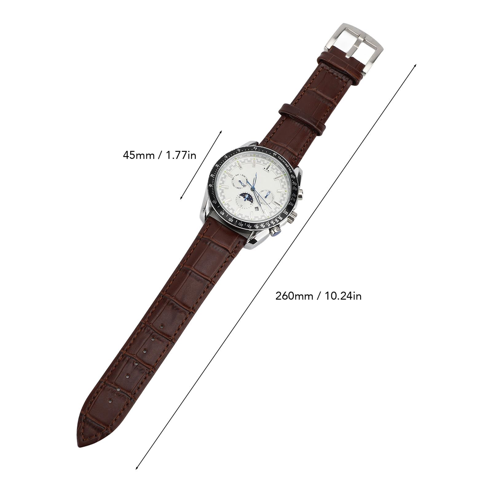 RIZGHWOY Męski Automatyczny Mechaniczny Chronograf Wodoszczelny z Wyświetlaczem Faz Księżyca na Oficjalne Okazje Elegancki Styl 1 Jednostka