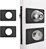 Door Knob/Deadbolt Reinforcement Plate Matte Black, Door Handle Fixing Cover Filler Repair Backplate, Door Lock Hole Backing Reinforcer Kit 2PCS