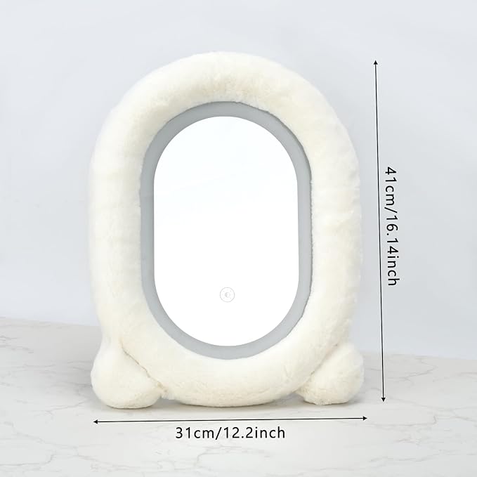 Espejo de Maquillaje con Luz LED 12x16 pulgadas Blanco miniatura 2