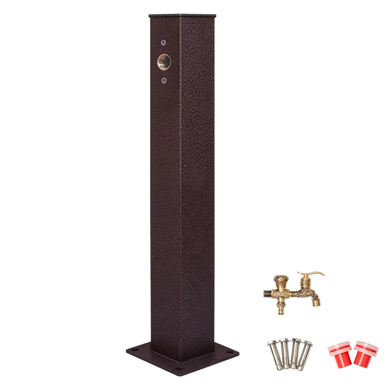 304 Stainless Steel Yard Hydrant, Freestanding Garden Water Column with Outdoor Antifreeze Faucet for Backyard Patio
