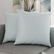 PETTI Artigiani Italiani – Coppia di Federe Cuscino 40×40 cm in Microfibra, Cuscini Arredo Camera da Letto, Divano, Set 2 Fodere Copricuscino, Federa Tinta Unita Celeste, 100% Made in Italy