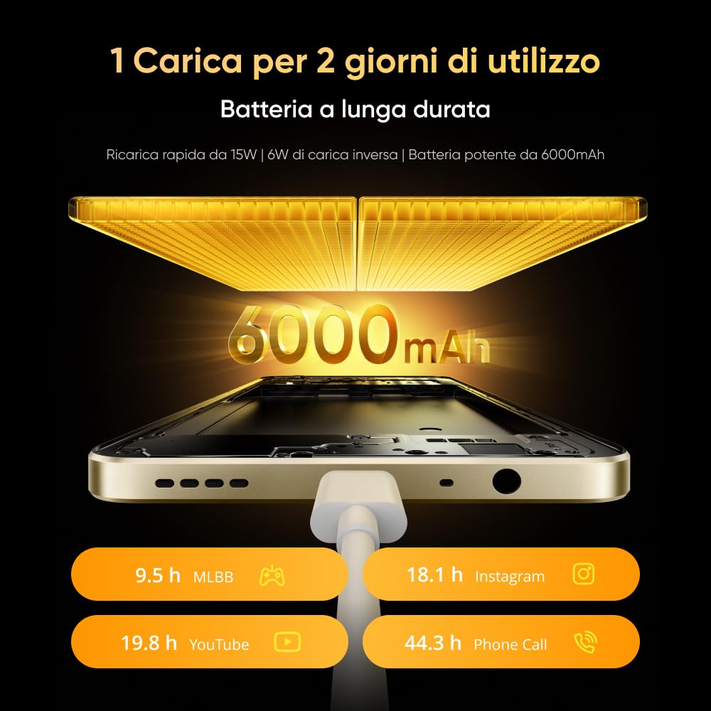 realme Note 70T Smartphone 4+128GB, 6000mAh Massive Battery, 15W