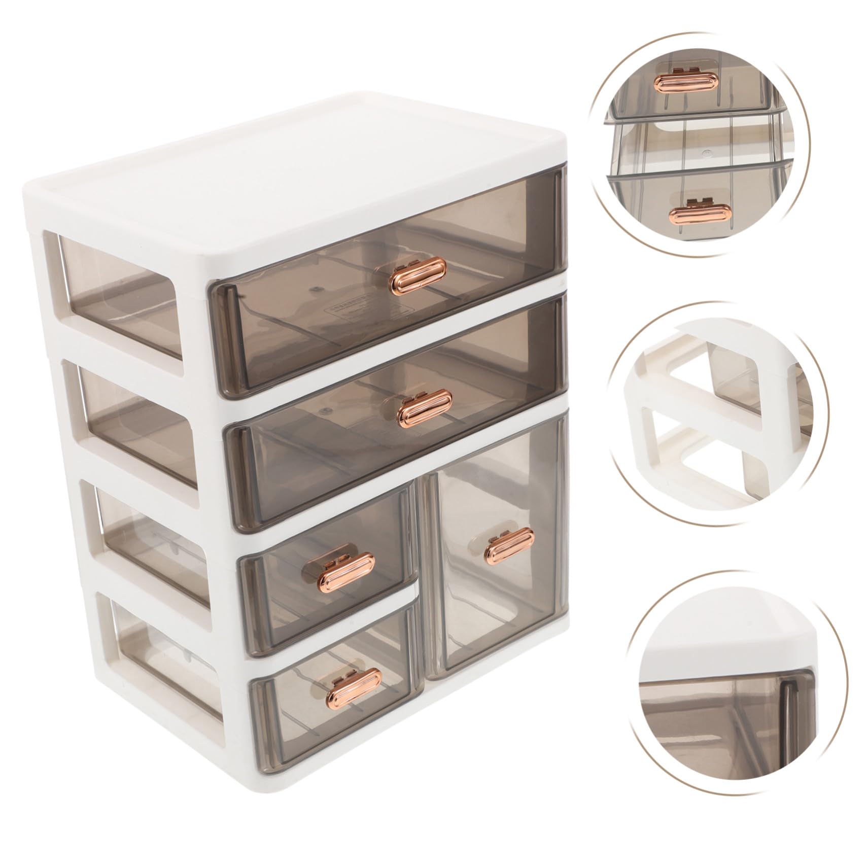 Organizer da Scrivania con Cassetti Multistrato in Plastica Resistente Compatto per Cosmetici Cancelleria e Prodotti per Cura per Casa e Ufficio