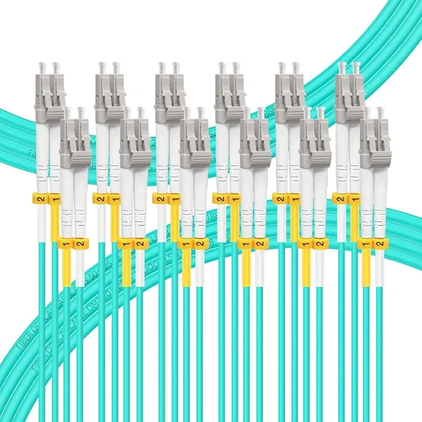 FLYPROFiber- 2M-6Pack LC to LC Fiber Patch Cable OM3 Multimode, MM Multi Mode Fiber Optic Cable, MMF Fiber Jumper Cord, 10Gb/40Gb, Duplex, 50/125um, LSZH, 2M(7ft)-6Pack