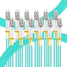 FLYPROFiber- 5M-6Pack OM4 LC to LC Fiber Patch Cable, MM Multi Mode Fiber Optic Cable, MMF Multimode Fiber Jumper Cord, 10Gb/40Gb/100Gb, Duplex, 50/125um, LSZH, 5M16ft-6Pack