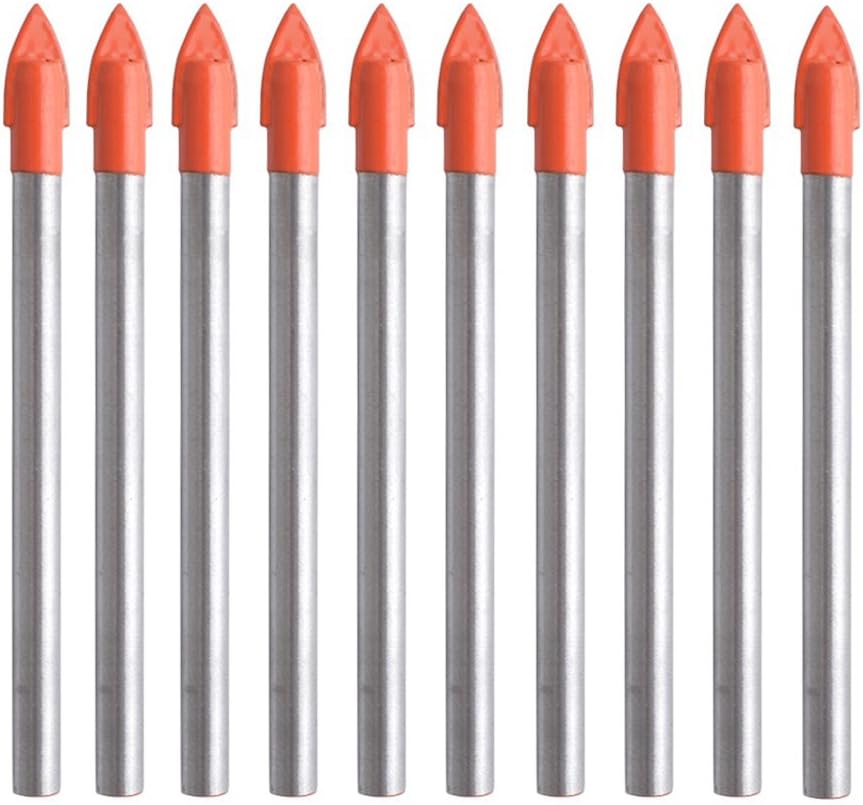 Gunpla 10 Pieces Drill Bits 6mm Glass and Tile Drill Bit Set Tungsten Carbide Drilling Tool