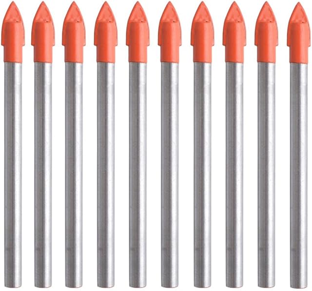 Gunpla 10 Pieces Drill Bits 6mm Glass and Tile Drill Bit Set Tungsten Carbide Drilling Tool
