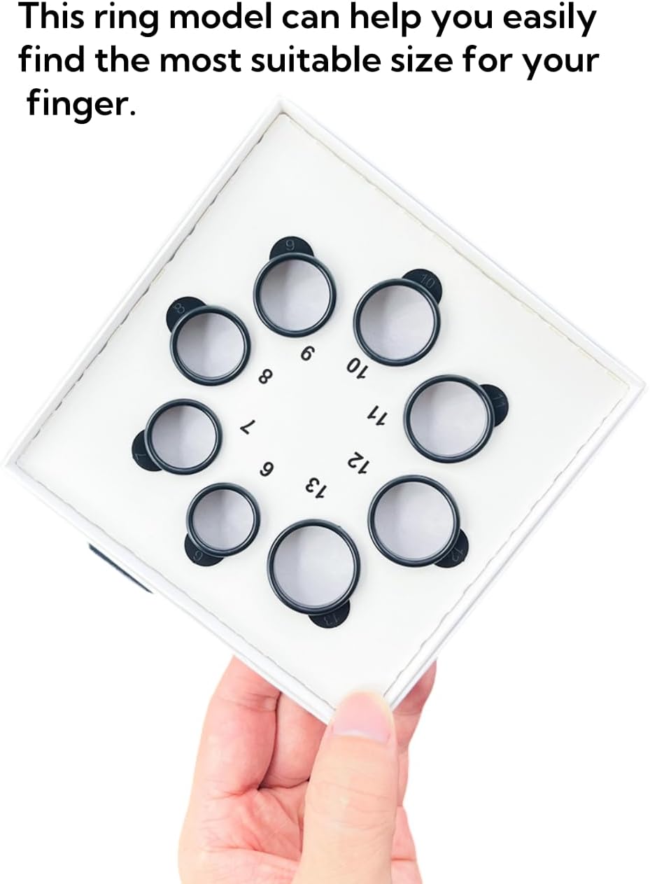 Smart Ring Sizing Kit - Measure Your Size Before Purchase - 8 from Size 6 to 13 - Smart Ring Size Measuring, Precise and Universal Finger Mold Box (Only Sizing Kit)
