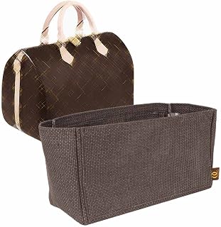 Regular Style Cotton Canvas Bag and Purse Organizer in Brown Compatible for the Designer Bag Speedy
