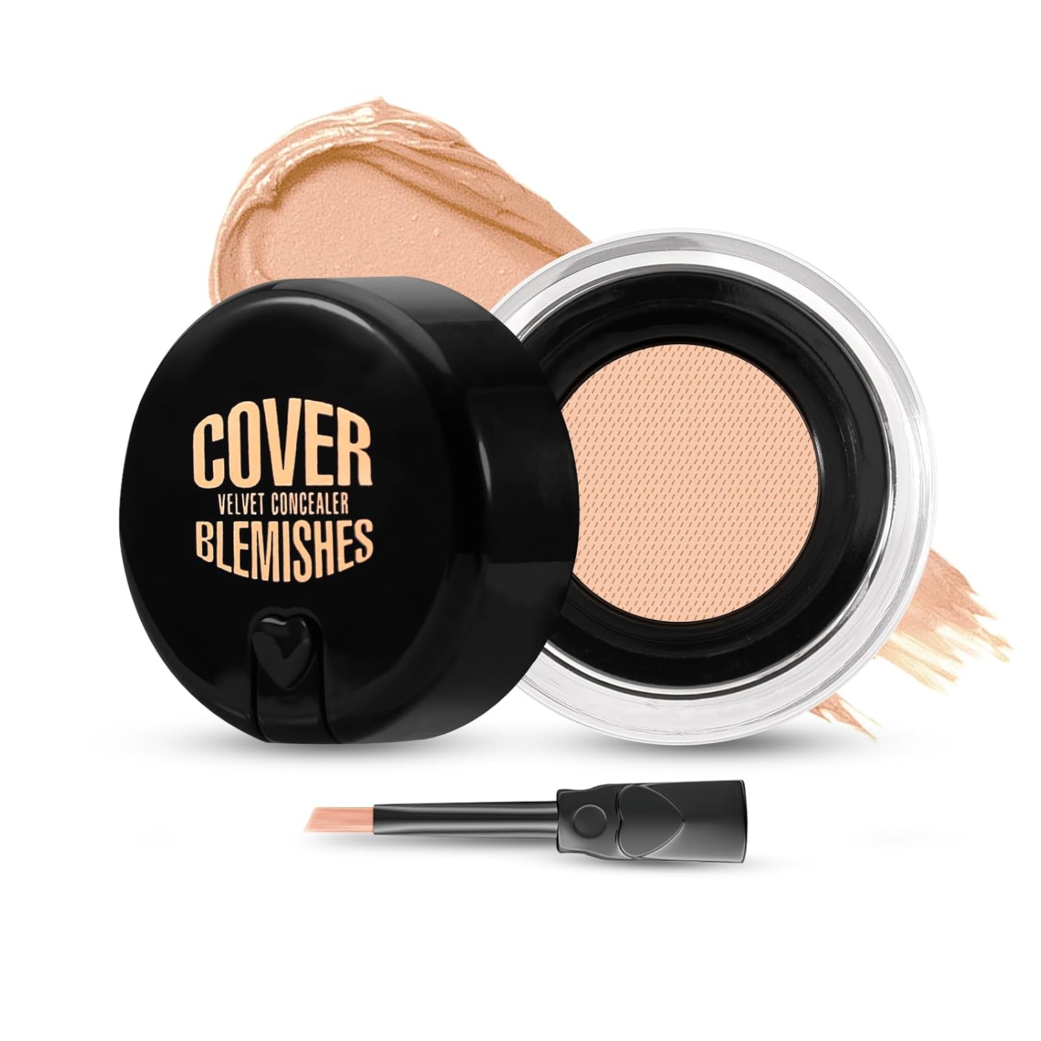 Waterproof Concealer Full Coverage Foundation for Under Eyes Cream Foundation Makeup with Built-in Brush Hide Blemishes Imperfections