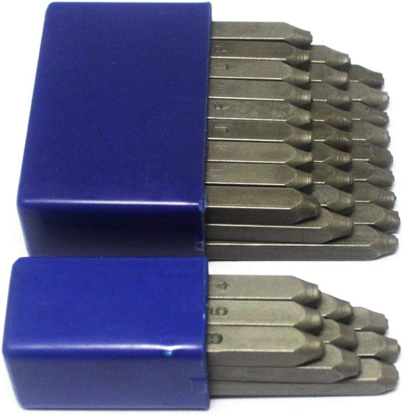 Number and Letter Stamp Set (36 Piece Punch Set/A-Z & 0-9) Industrial Grade Hardened Carbon Steel Metal - 1/16" (1.5mm) Characters - Perfect for Imprinting Metal, Wood, Plastic, Leather, More!