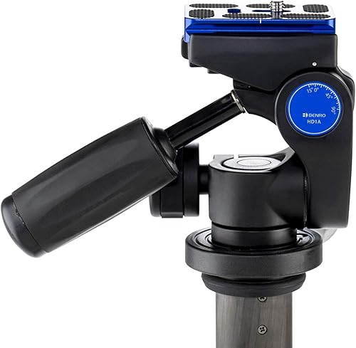 Miniatura 5 de Benro HD1A Cabezal panorámicoinclinable de 3 vías, capacidad de carga de 8.8 libras, liberación rápida compatible con Arca, controles de