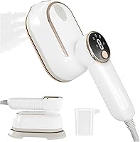 HRDZML 1200W Portable Travel Steamer for Clothes - 10s Fast Heat-Up, 2-in-1 Iron with LED, 180° Handle & Ceramic Plate