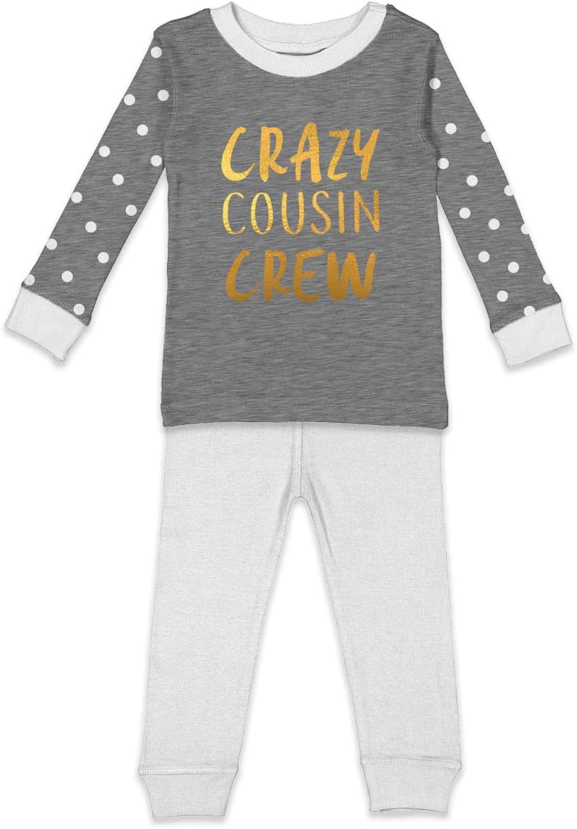 Gold Foil Crazy Cousin Crew - Cute Fun Kids Shirt & Pants Set