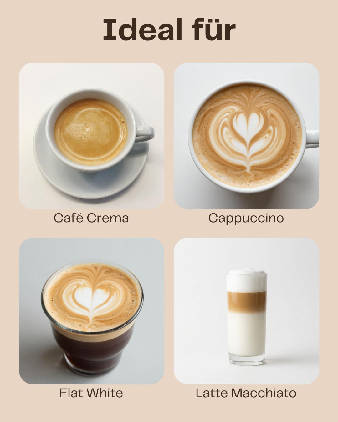 Café Emilia Crema e Aroma, Kaffeebohnen, Stärke 3/5, 8 x 1KG | Harmonischer Blend, mittlere Röstung, für Vollautomaten & French Press, ideal für Café Crema, Café Latte oder Americano