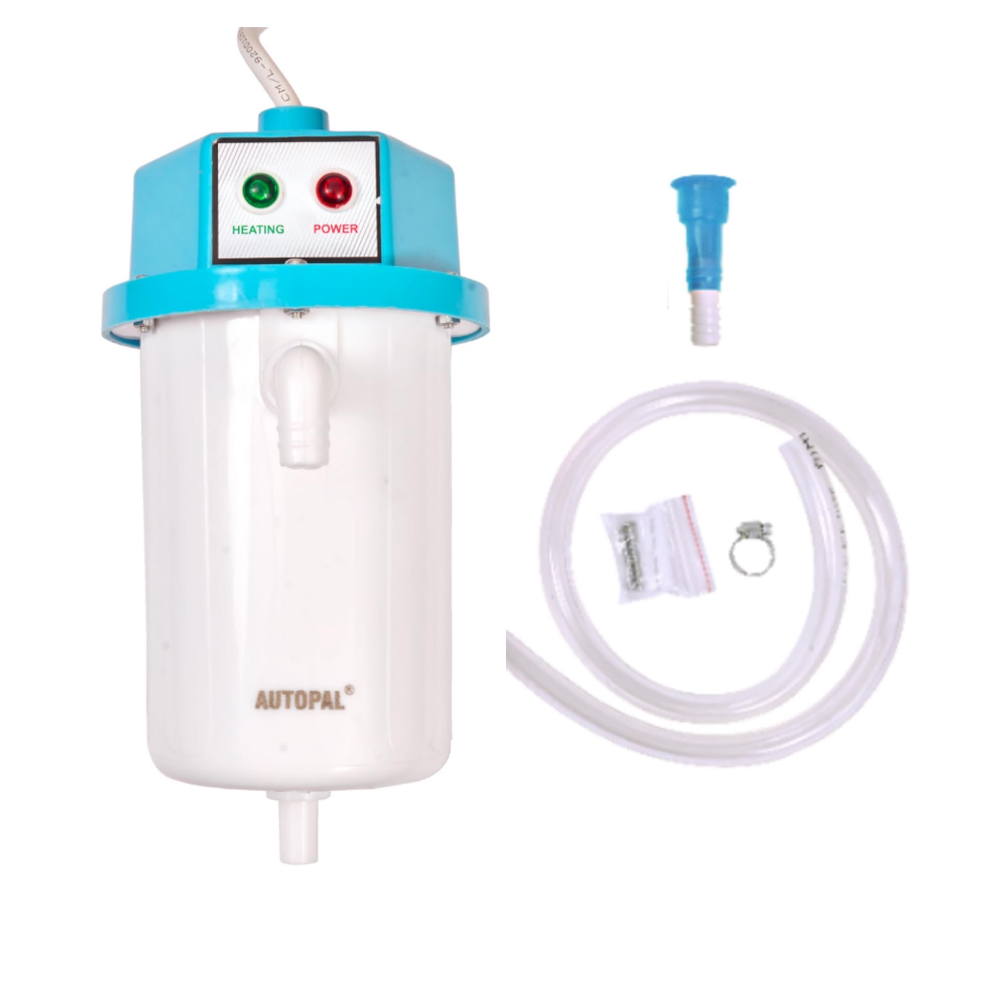 AutopalInstant Running 1L Water Heater 3Core Copper ISI Wire Plastic Water Inlet and Outlet Thread Model Auto power cut-off For Use Home,Office,Restaurant,Clinics, Saloon Parlor(White, 1 Ltr)