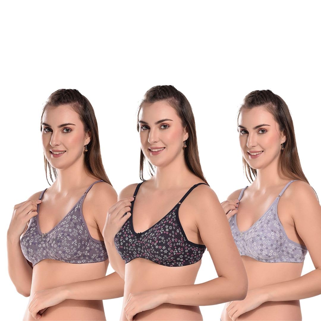 bruchi club Women Non Padded Bra | Comfortable Bra for Daily Use | Best Everyday Bra | T-Shirt Bra for Daily Use Pack of 3-picture-14