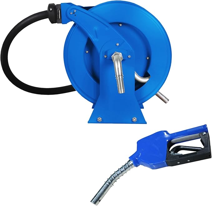 Retractable Fuel Hose Reel 1" x 50Ft Premium Commercial NBR Hose 300PSI