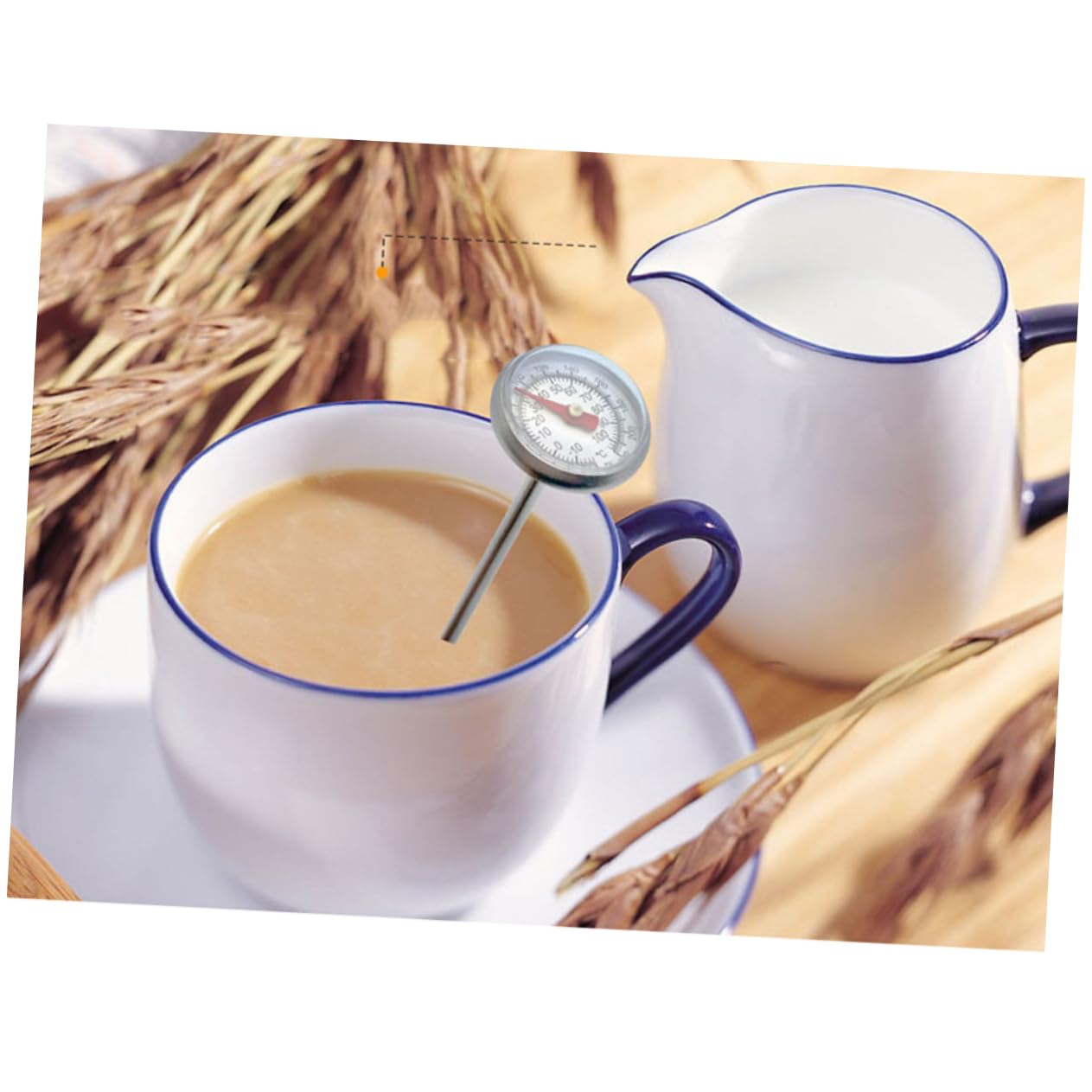 SOLUSTRE Stainless Steel Meat and Milk Thermometer Precision Cooking Tool for BBQ Coffee and Use Easy to Read with Design and Cover