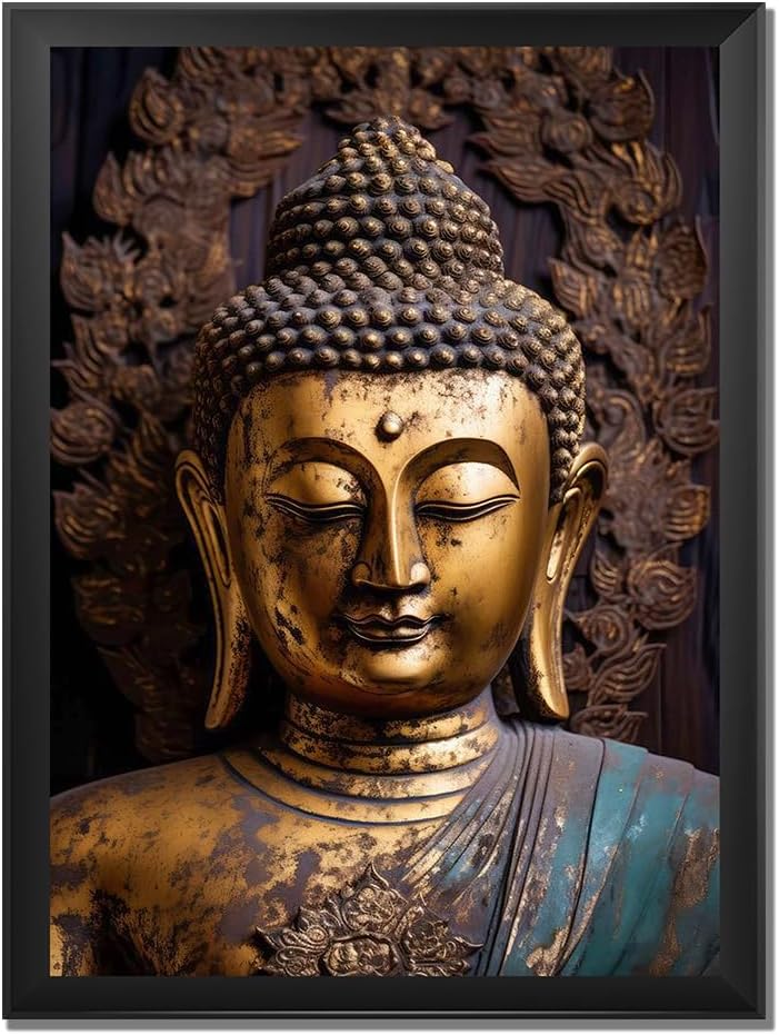 Frame Cart Lord Buddha Photo Frame - Buddha Wall Art, Infuse Serenity Into Your Space With Our Premium Frames For Home & Office Decor (Design 09, 8x12 Inches)