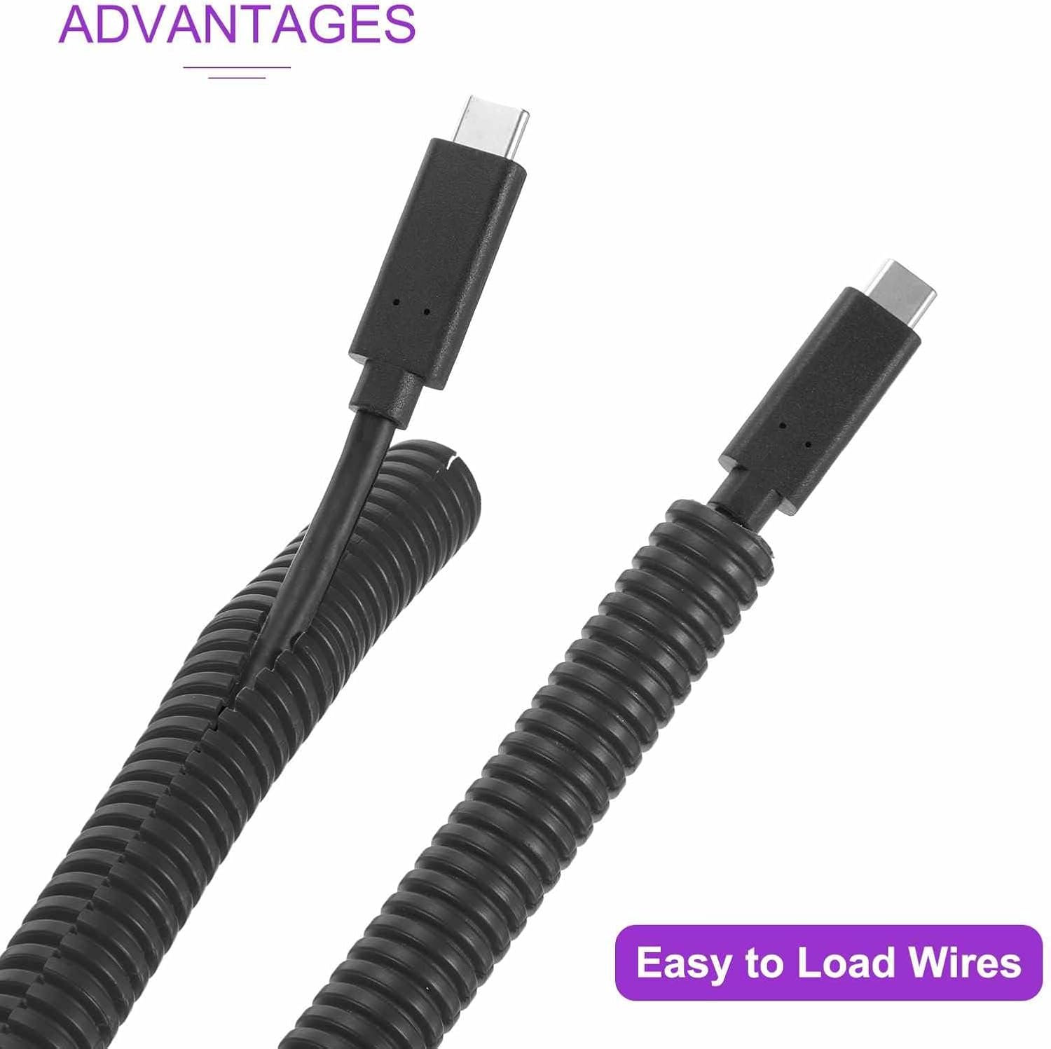 DMiotech 6.6ft Wire Loom Split Tubing 1 1/2 Inch(38.1mm) ID, Cord Protectors from Pet Flexible Conduit Cable Management for Office Home Garden, Black