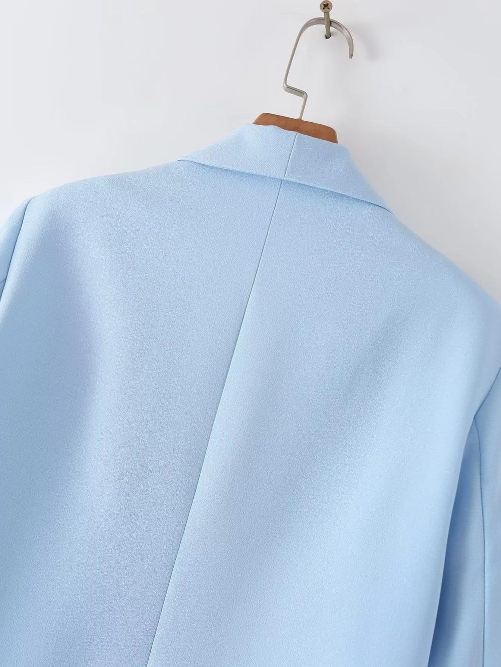 Cremefarbener 3/4 Blazer mit Gerüschten Ärmeln Für Damen, Schlichter Schal Revers Cardigan mit Offenem Vorderteil, Komplett Gefütterte Anzugjacke, Lässige Formelle Büroarbeit, Elegant