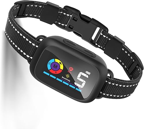 Ziquigoa Dog Bark Collar for Large Medium Small Dogs, IP67 Waterproof Smart Anti Barking Training Collar wAdjustable 5 Sensitivity & 6 Intensity