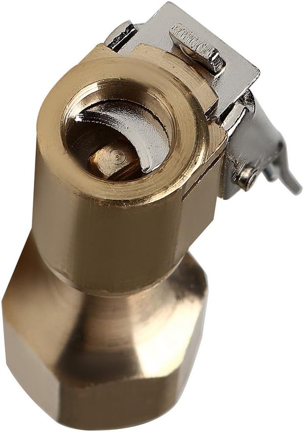 2 Pack Air Chuck, Heavy Duty Closed Flow Straight Tire Chuck Lock On Air Chuck with Clip for Tire Inflator Gauges Compressor Accessories